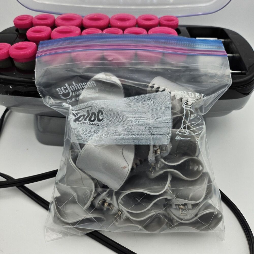 Conair Hot Clips Flocked Hot Roller Set 20 With 20 Clips 3 Roller Sizes Beauty - Picture 4 of 5
